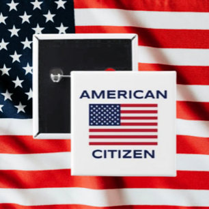 Amerikansk medborgare modig USA-flaggaknapp Knapp