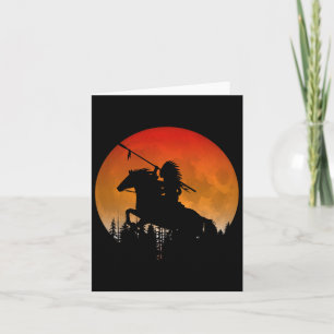 Amerikansk medborgare på Horseback Silhouette i Tr Kort