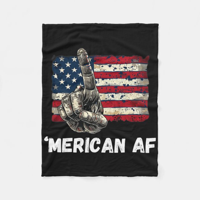 Amerikansk merican Af Flagga 4 juli Patriotic Gif Fleecefilt (Framsidan)