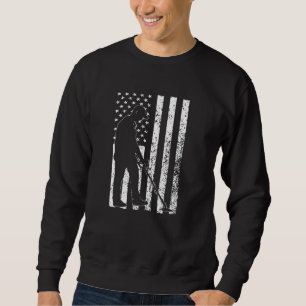 Amerikansk Metalldetektering Usa Flagga Vintage Sk Lång Ärmad Tröja
