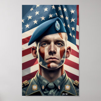 Amerikansk militär för veterandagen Firande 2023 Poster