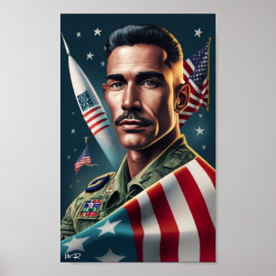 Amerikansk militär för veterandagen Firande 2023 Poster