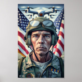 Amerikansk militär för veterandagen Firande 2023 Poster