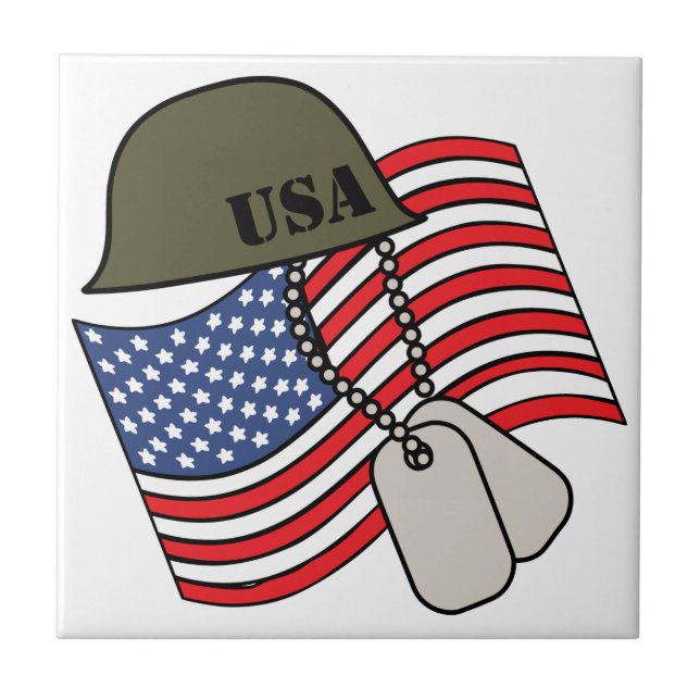 Amerikansk militär kakelplatta (Framsidan)