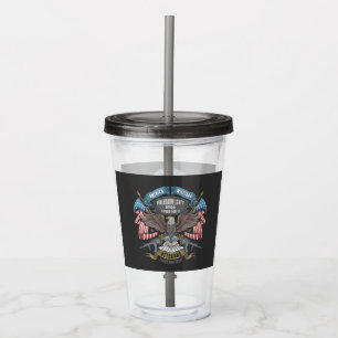 Amerikansk militär med Flagga och Eagle Take Away Mugg