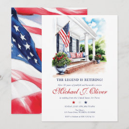Amerikansk militär pensionering Patriotiskt hemalt Inbjudningar