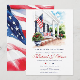 Amerikansk militär pensionering Patriotiskt hemalt Inbjudningar