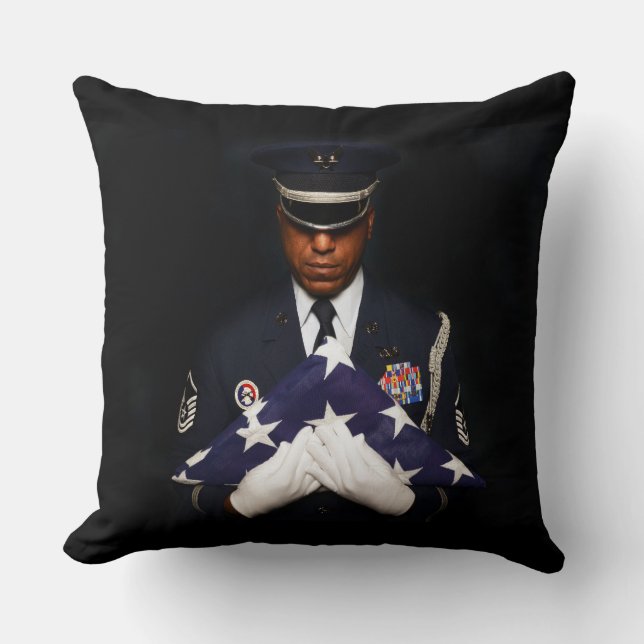 Amerikansk militär soldat Flagga Memorial Pillow Kudde (Framsida)