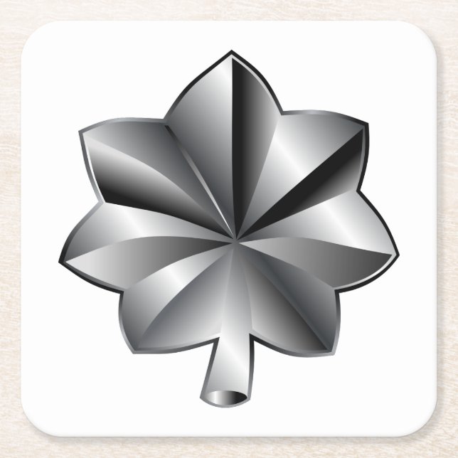 Amerikansk militärrank - överstelöjtnant underlägg papper kvadrat (Framsidan)