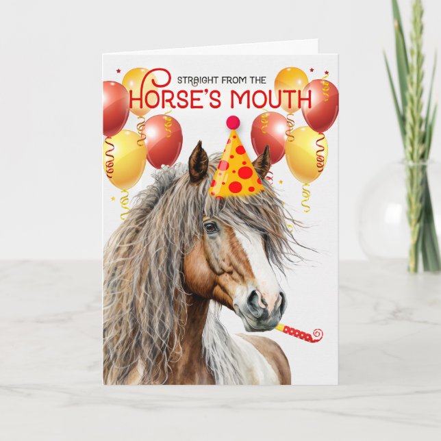Amerikansk Miniature Horse Chestnut Funny Birthday Kort (Framsida)