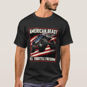 Amerikansk monstertruck patriotisk frihet USA T Shirt