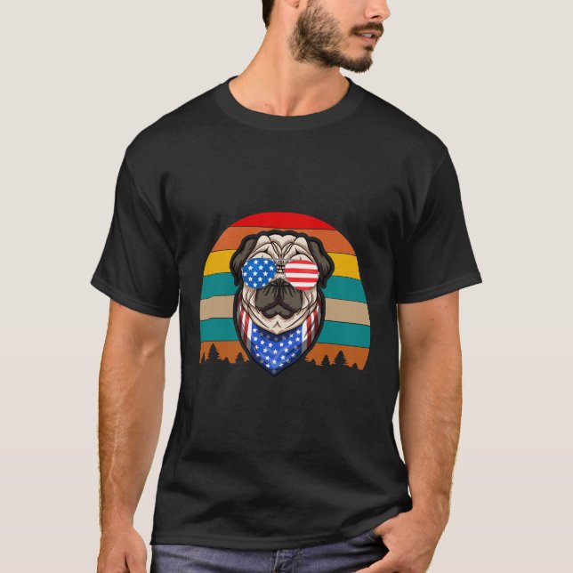 Amerikansk Mops 148 T Shirt (Framsida)