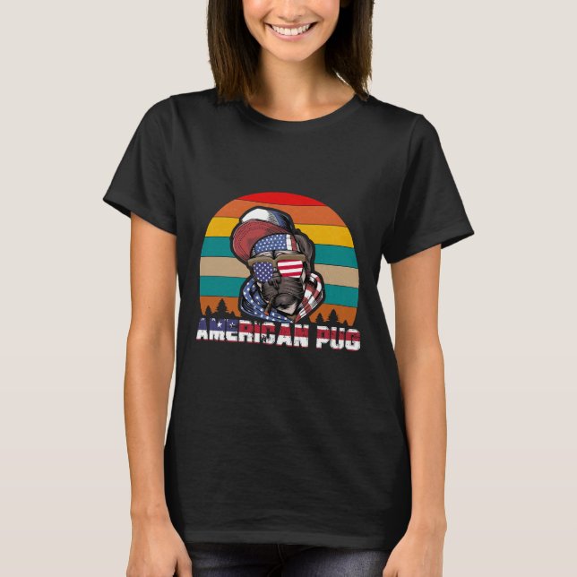 Amerikansk Mops 149 T Shirt (Framsida)