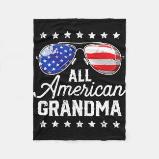 Amerikansk mormor 4 juli familjematchande fleecefilt