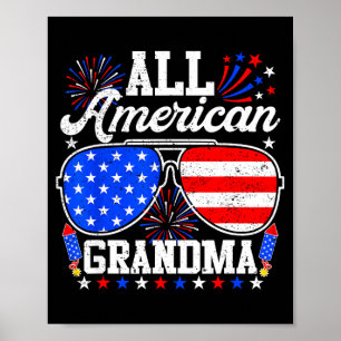 Amerikansk mormor 4 juli solglasögon familj poster