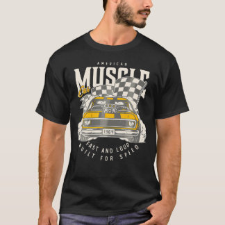 Amerikansk Muscle Car Tävla Flagga T Shirt