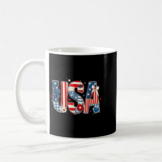 Amerikansk nationell stolthet Quiltad tygkonst des Kaffemugg