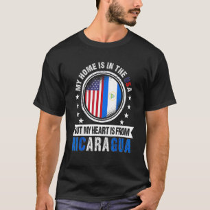 Amerikansk Nicaraguanisk Flagga Hjärta Nicaragua A T Shirt