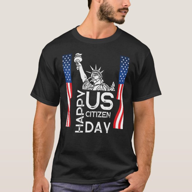 Amerikansk ny usmedborgare t shirt (Framsida)