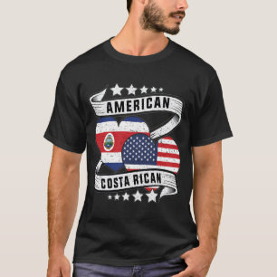 Amerikansk och Costa rican-skjorta Halvamerikansk T Shirt