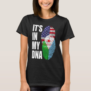 Amerikansk Och Djiboutisk Mix Dna Flagga Arv T Shirt