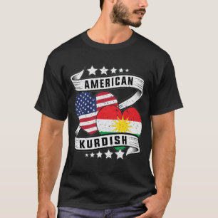 Amerikansk och kurdisk skjorta t shirt