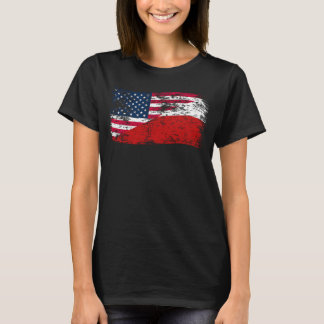 Amerikansk och polsk flagga i kombination med en i t shirt