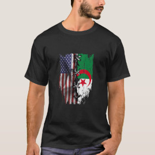 Amerikansk odlad algerisk rötter USA Algeriet Flag T Shirt
