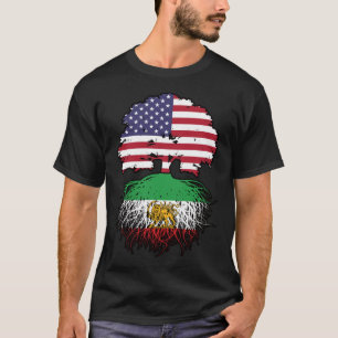 Amerikansk Odlad Iransk Rot Lion och Sol T Shirt