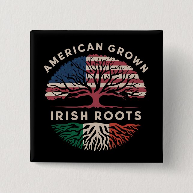 Amerikansk odlad irländska rötter St Patrick's Day Knapp (Framsida)