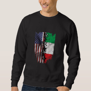 Amerikansk odlad italiensk rötter USA Italien Flag Lång Ärmad Tröja