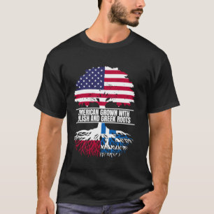 Amerikansk odlad med flaggans arv polsk grekisk ro t shirt