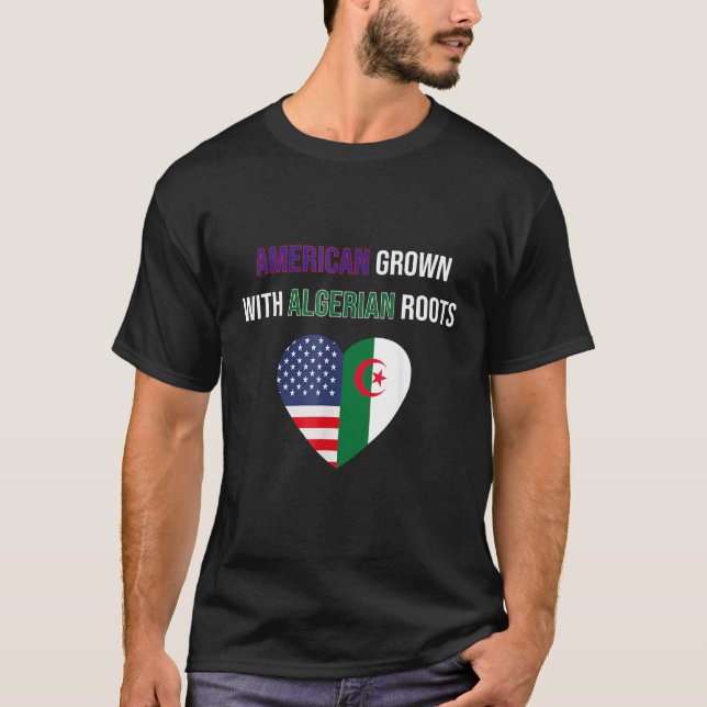 Amerikansk odling med algeriska rötter t shirt (Framsida)