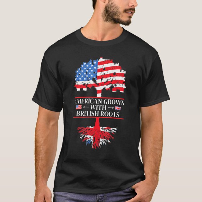 amerikansk odling med brittiska rötter USA Storbri T Shirt (Framsida)