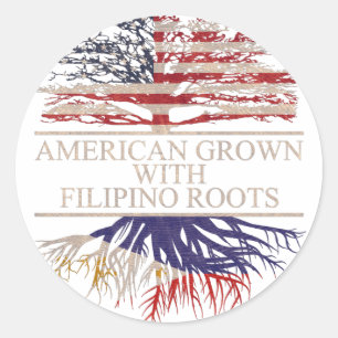 Amerikansk odling med filipinorötter runt klistermärke