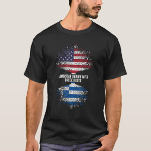 Amerikansk odling med grekiska rötter USA flagga G T Shirt