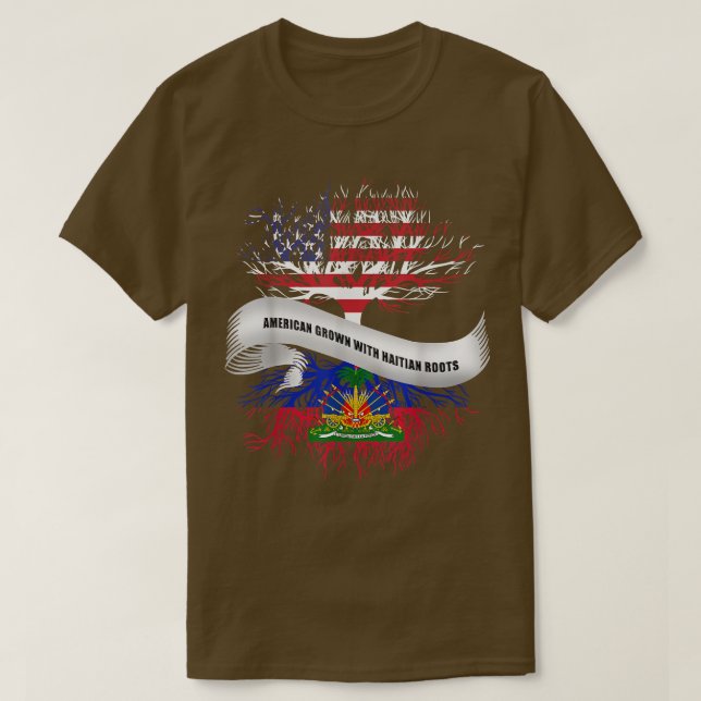 Amerikansk odling med haitiska rötter Haiti  T Shirt (Design framsida)