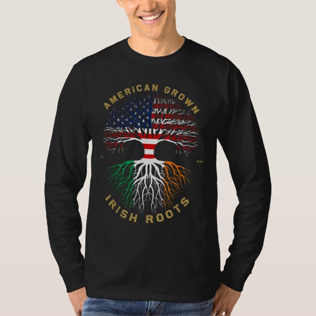 Amerikansk odling med irländska rötter Träd USA fl T Shirt (Framsida)