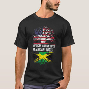 Amerikansk odling med Jamaican Roots USA flagga Ja T Shirt