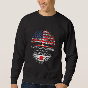 Amerikansk odling med japanska rötter USA flagga Lång Ärmad Tröja