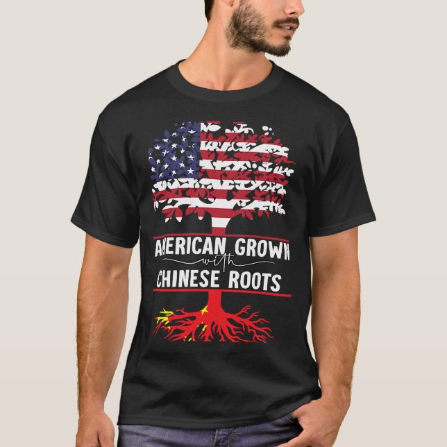 Amerikansk odling med kinesiska rötter t shirt (Framsida)