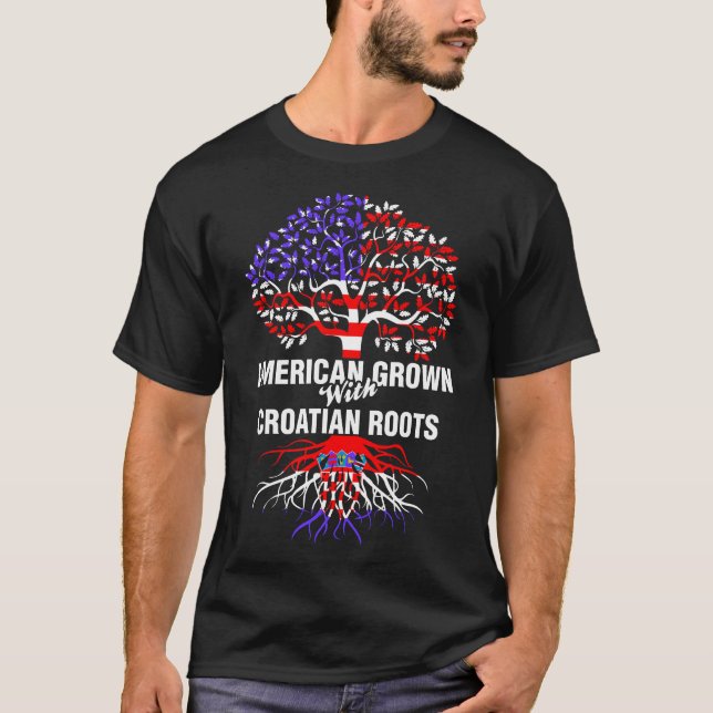 Amerikansk odling med kroatiska rötter t shirt (Framsida)