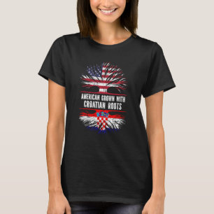 Amerikansk odling med kroatiska rötter USA flagga T Shirt