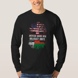 Amerikansk odling med madagaskiska rötter USA flag T Shirt