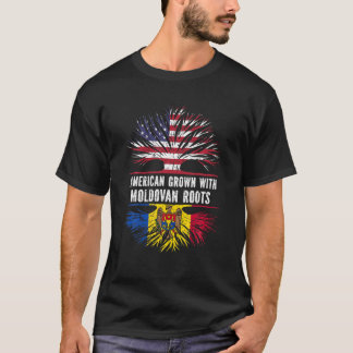 Amerikansk odling med moldaviska rötter USA flagga T Shirt