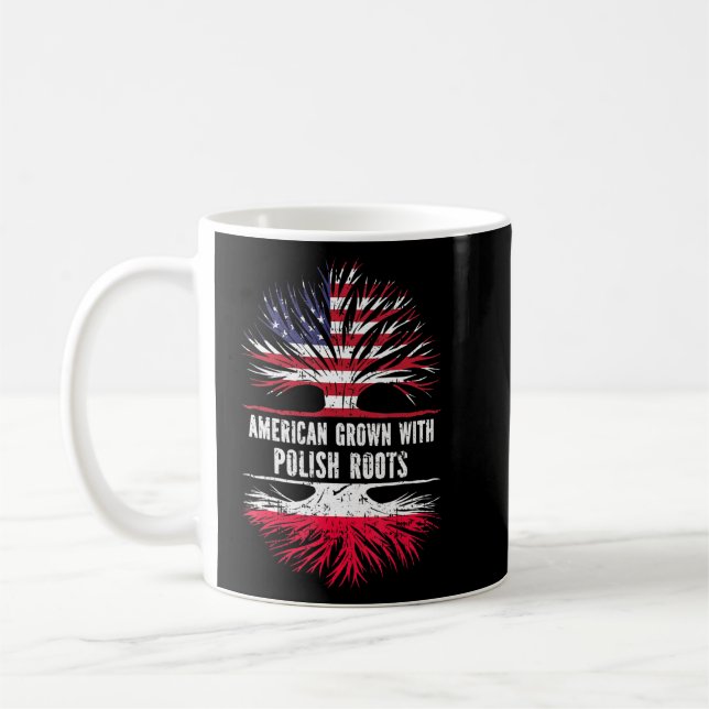 Amerikansk odling med polska rötter USA flagga Pol Kaffemugg (Vänster)