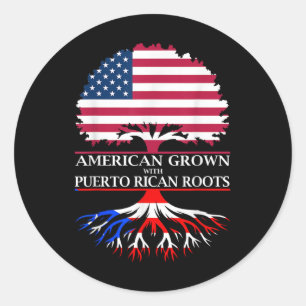 Amerikansk odling med Puerto Rican-rötter Runt Klistermärke