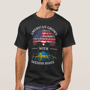 Amerikansk odling med svenska rötter USA flagga Vi T Shirt
