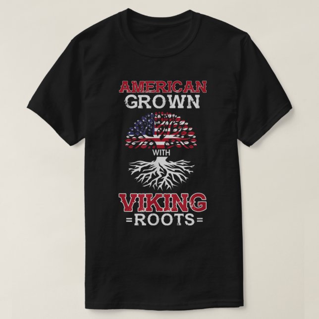 Amerikansk odling med Viking Roots Patriotic Norse T Shirt (Design framsida)