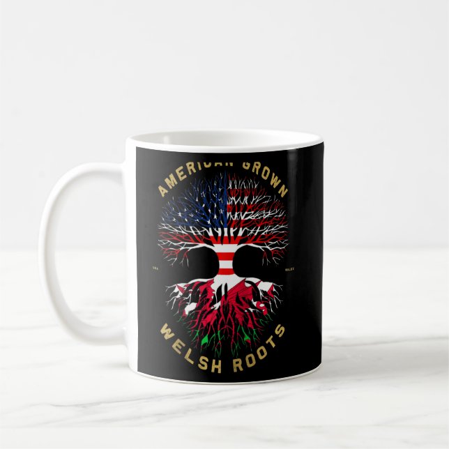 Amerikansk odling med walesiska rötter Träd USA fl Kaffemugg (Vänster)